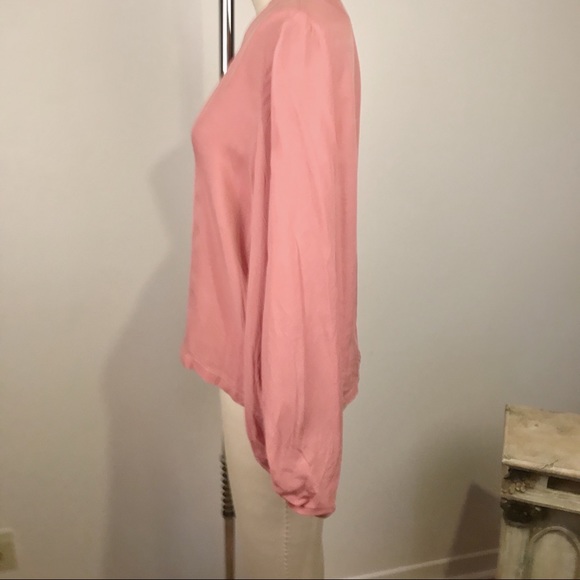 Minimun V-Neck Rose Bishop Sleeve Blouse Size 6 - Picture 4 of 6
